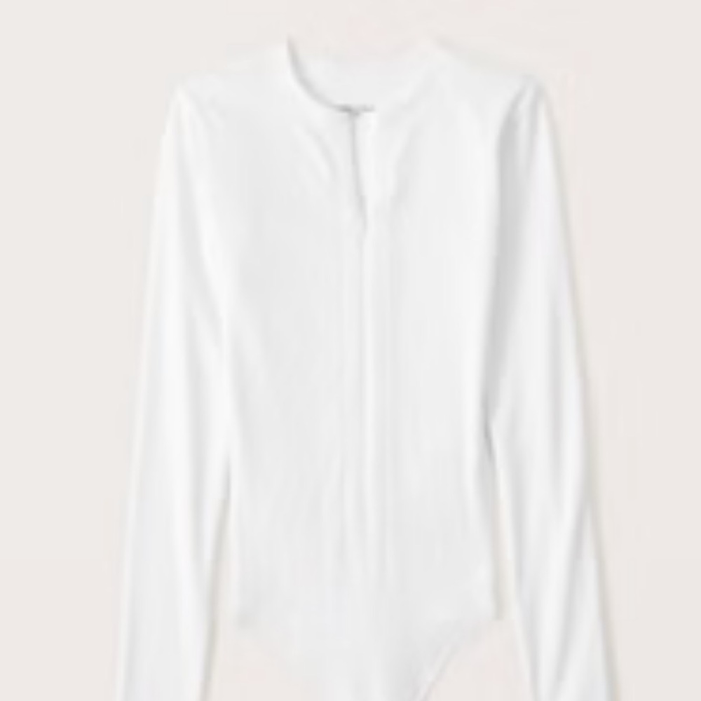 Abercrombie Zip Front Long Sleeve Bodysuit